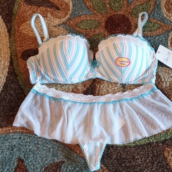 Rene Rofe Convertible White & Blue Bra - Picture 13 of 13
